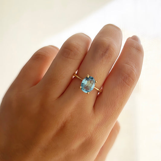 Anillo Topacio Azul