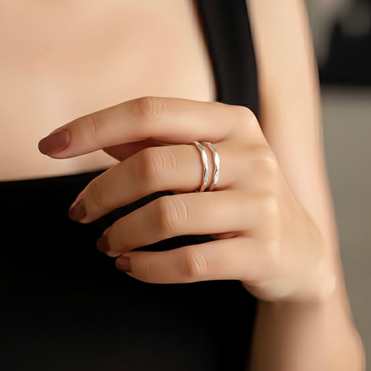 Anillo Doble Línea Silver
