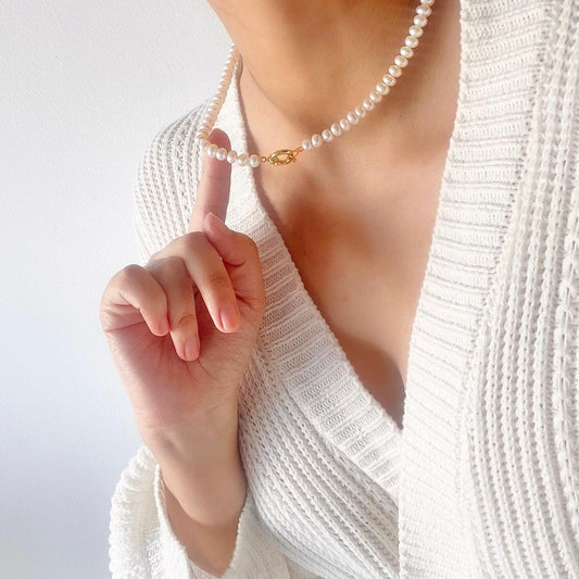 Gold Pearl Necklace